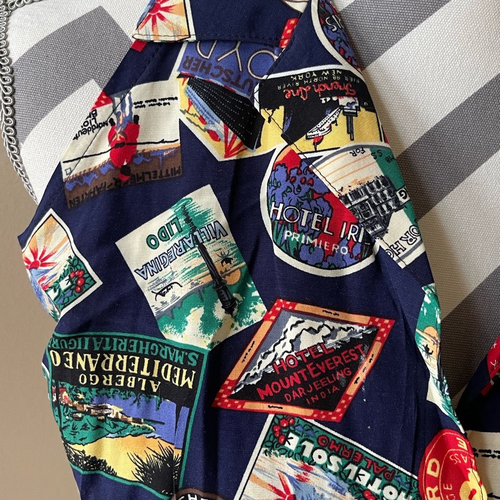 Chic Patterned Navy Mini Dress - image 3